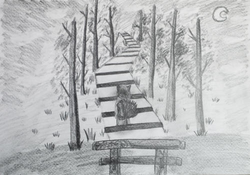 百鬼夜行後の並木道