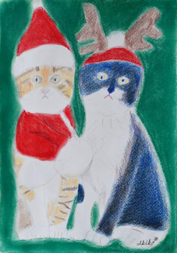2匹と猫のクリスマス