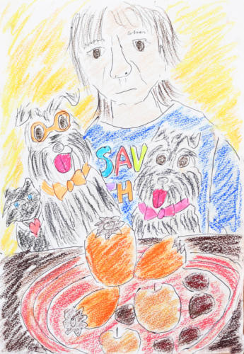 皆で秋の果物を食べよう♪ 