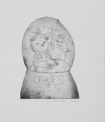 スノーマン＆Bear（銅版画）